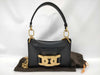 TODS Kate Black Leather Shoulder Bag with Gold Hardware
