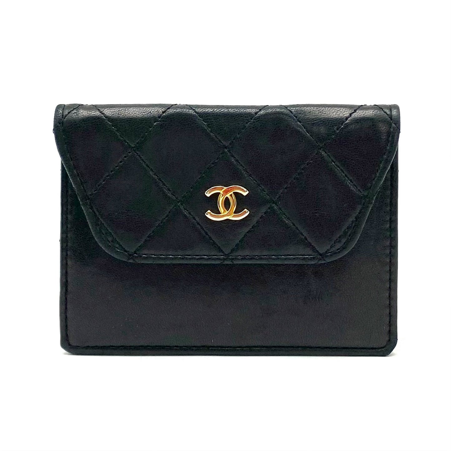 CHANEL Matelasse Turnlock Coco Mark Lambskin Chain Shoulder Bag with Pouch