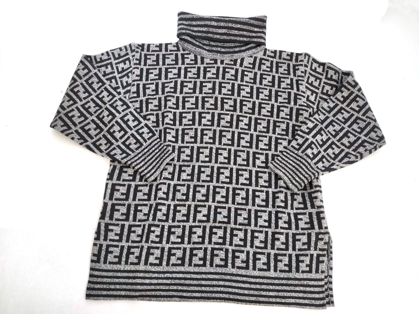 FENDI Zucca print turtleneck knit sweater top