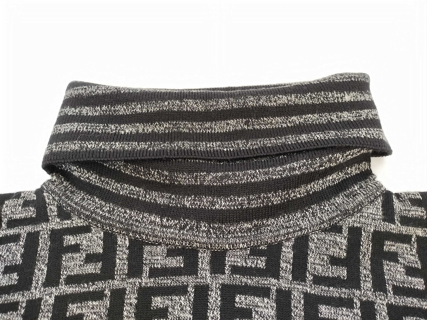 FENDI Zucca print turtleneck knit sweater top