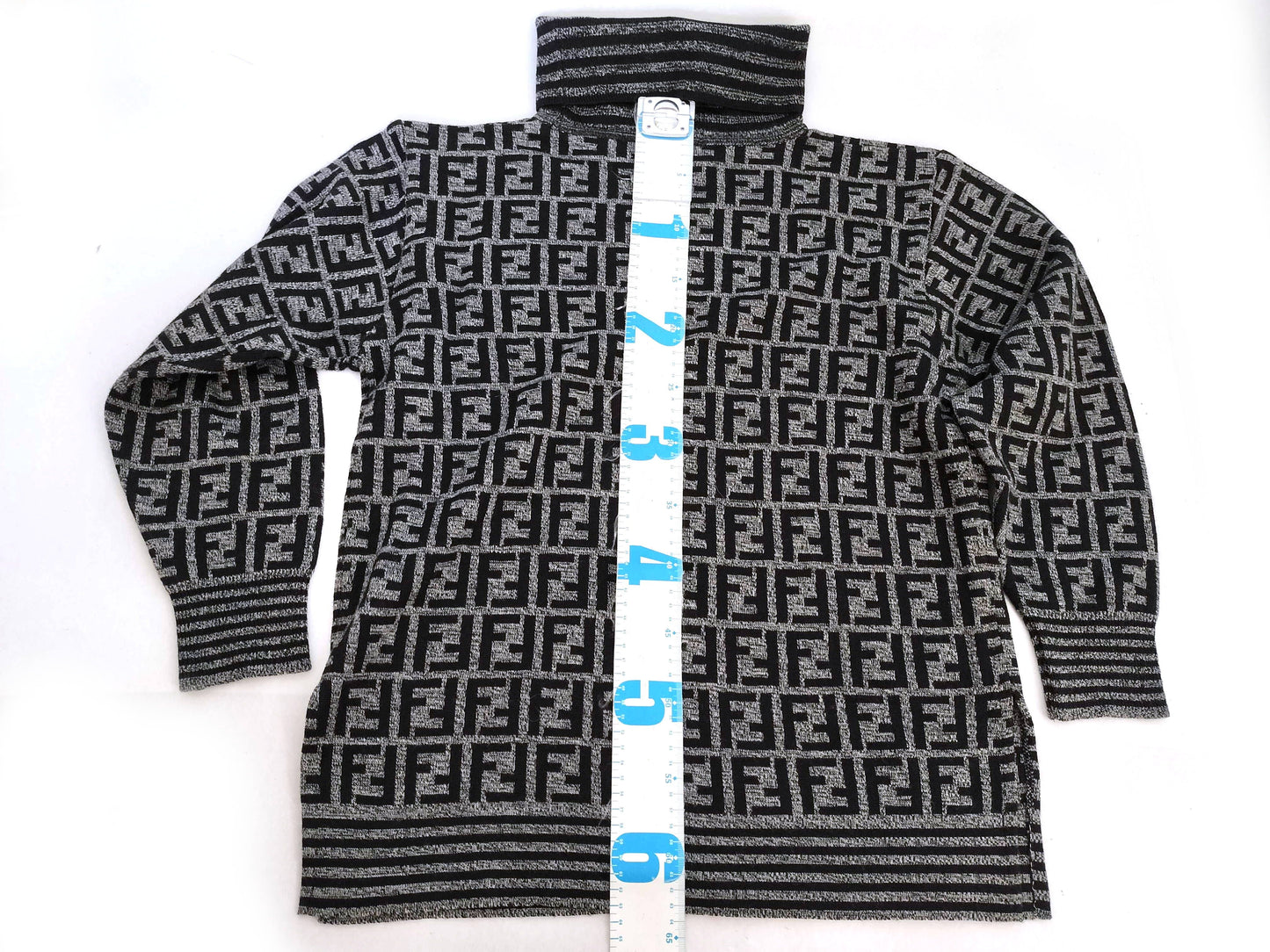FENDI Zucca print turtleneck knit sweater top