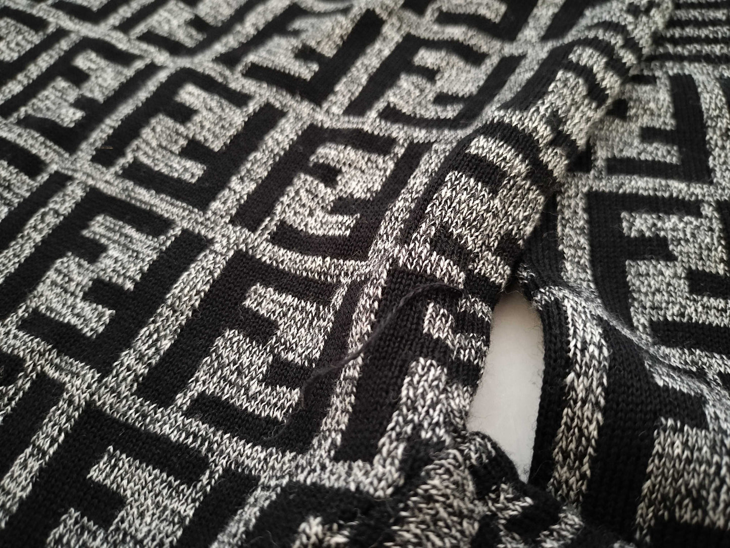 FENDI Zucca print turtleneck knit sweater top