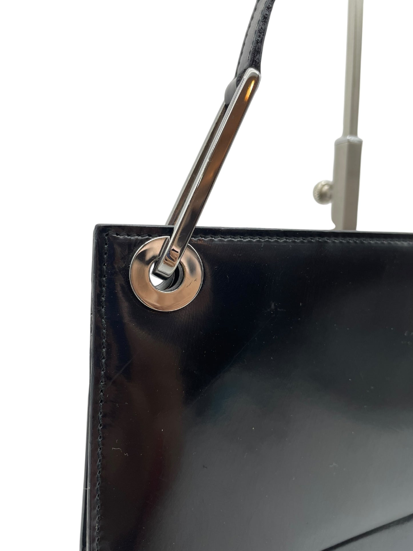 GUCCI GUCCI Gucci enamel shoulder bag black bag