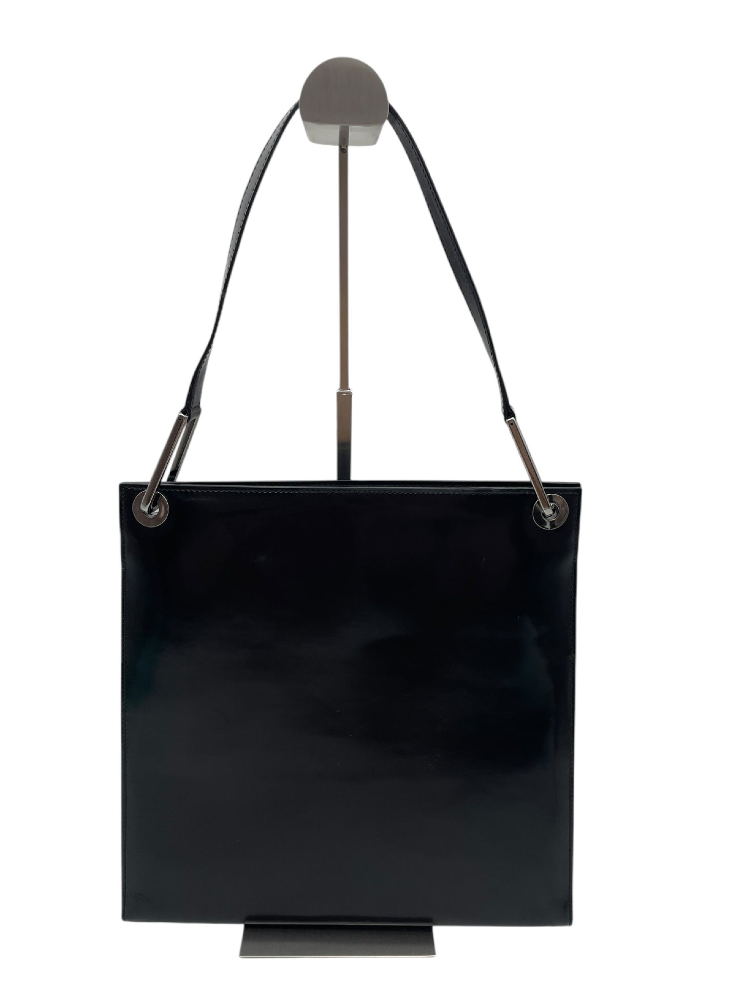 GUCCI GUCCI Gucci enamel shoulder bag black bag