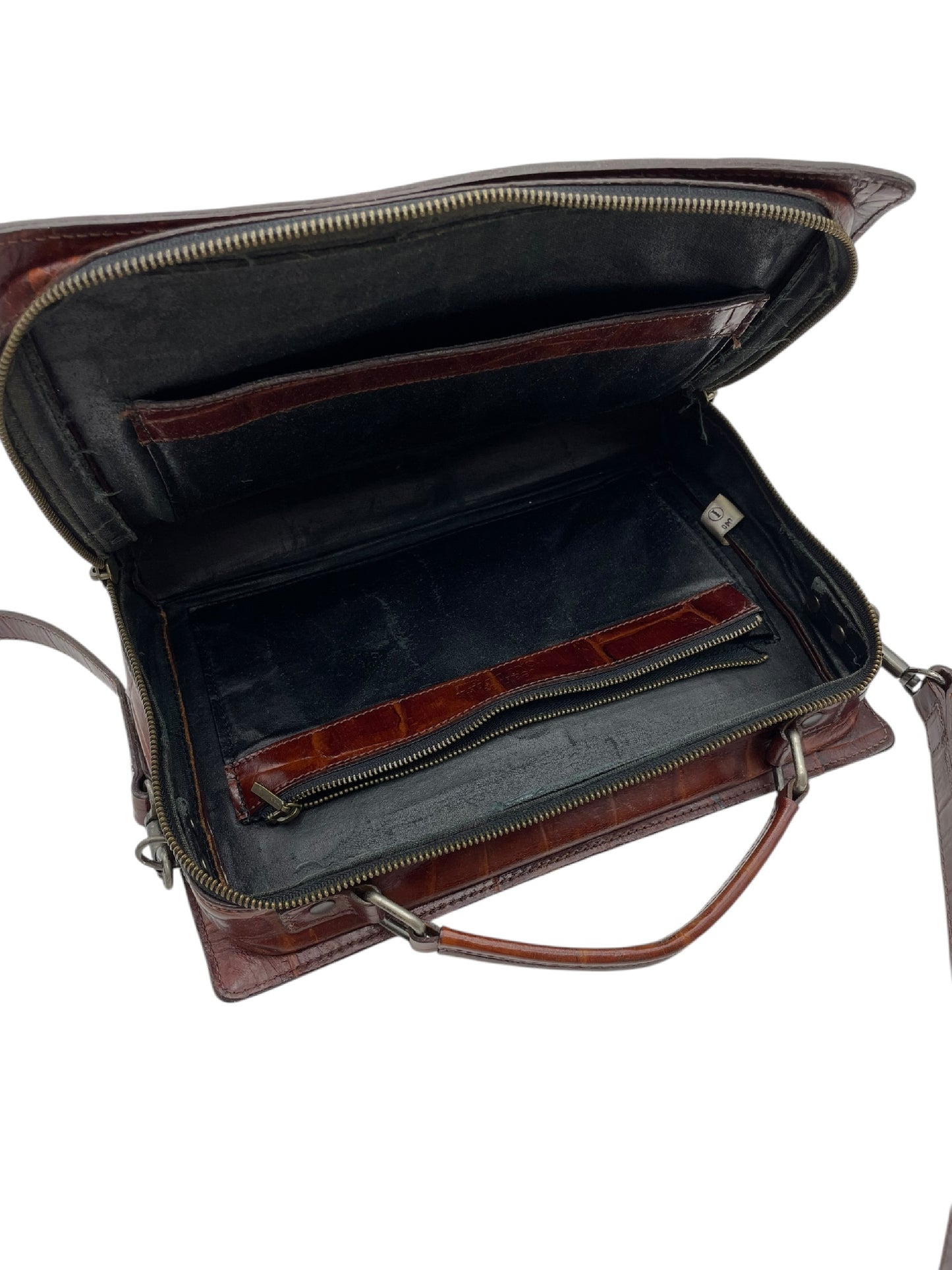 JEAN PAUL GAULTIER Jean Paul Gaultier Embossed Genuine Leather 2-Way Bag Brown Shoulder Bag