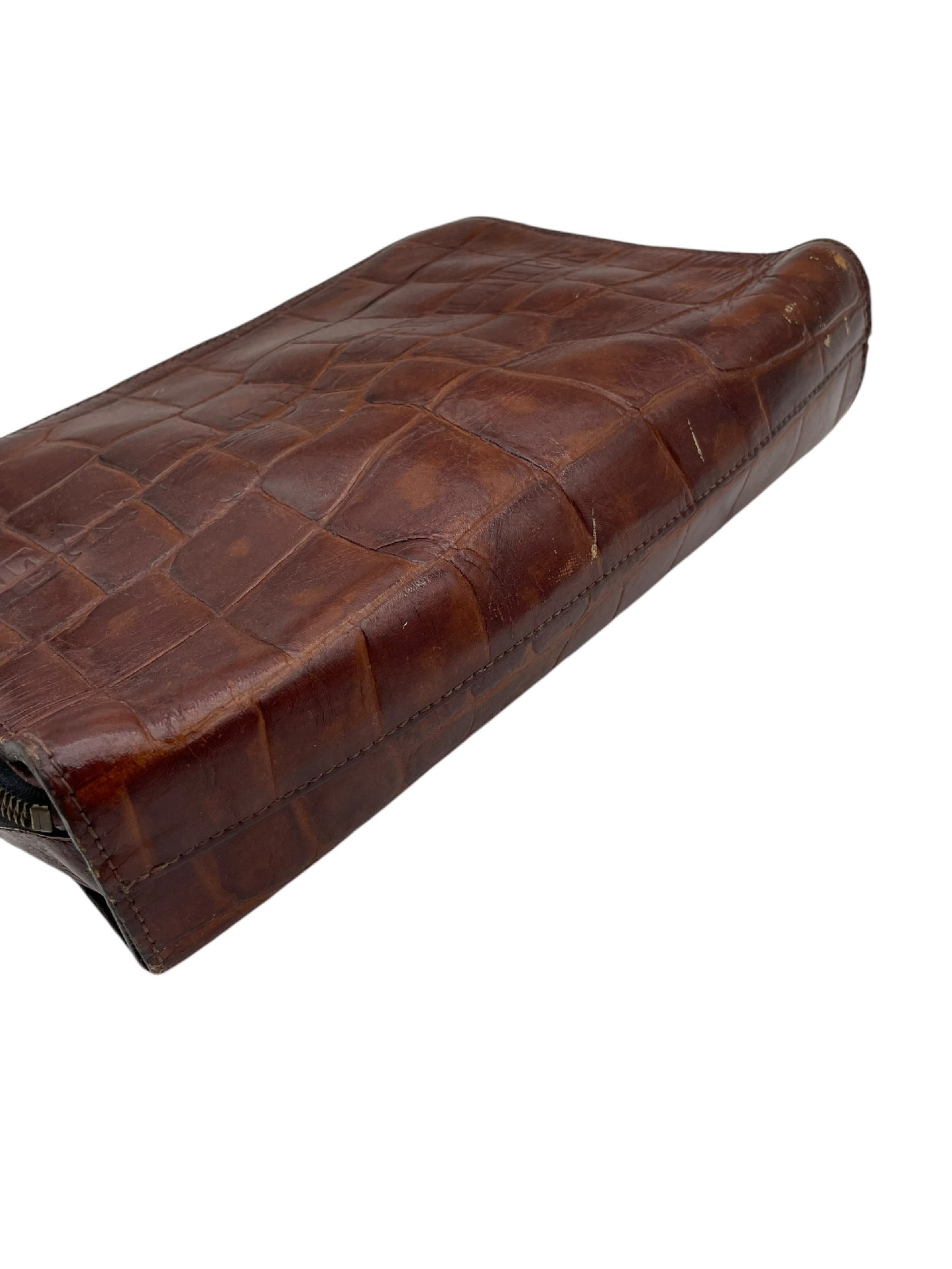 JEAN PAUL GAULTIER Jean Paul Gaultier Embossed Genuine Leather 2-Way Bag Brown Shoulder Bag