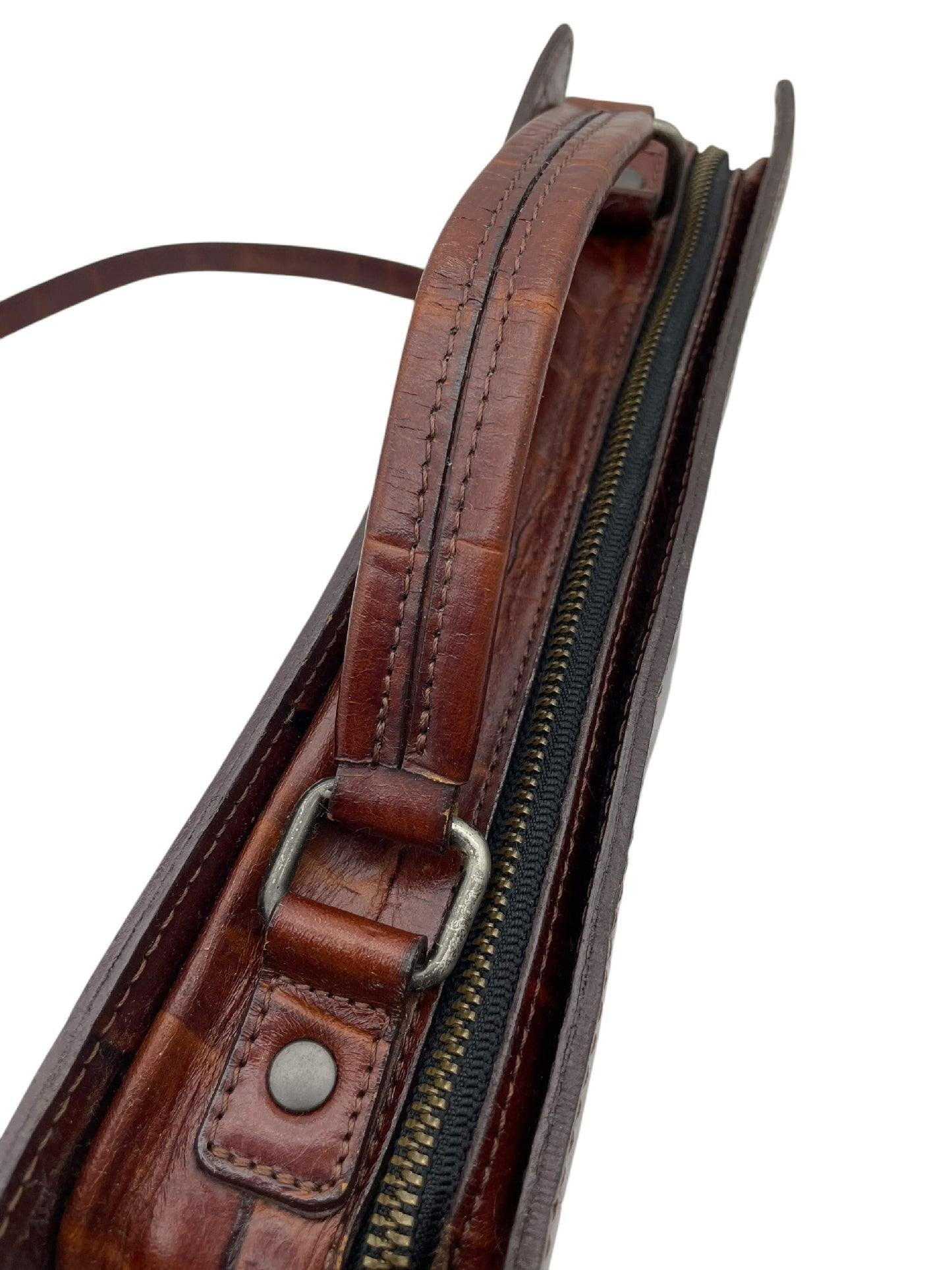 JEAN PAUL GAULTIER Jean Paul Gaultier Embossed Genuine Leather 2-Way Bag Brown Shoulder Bag