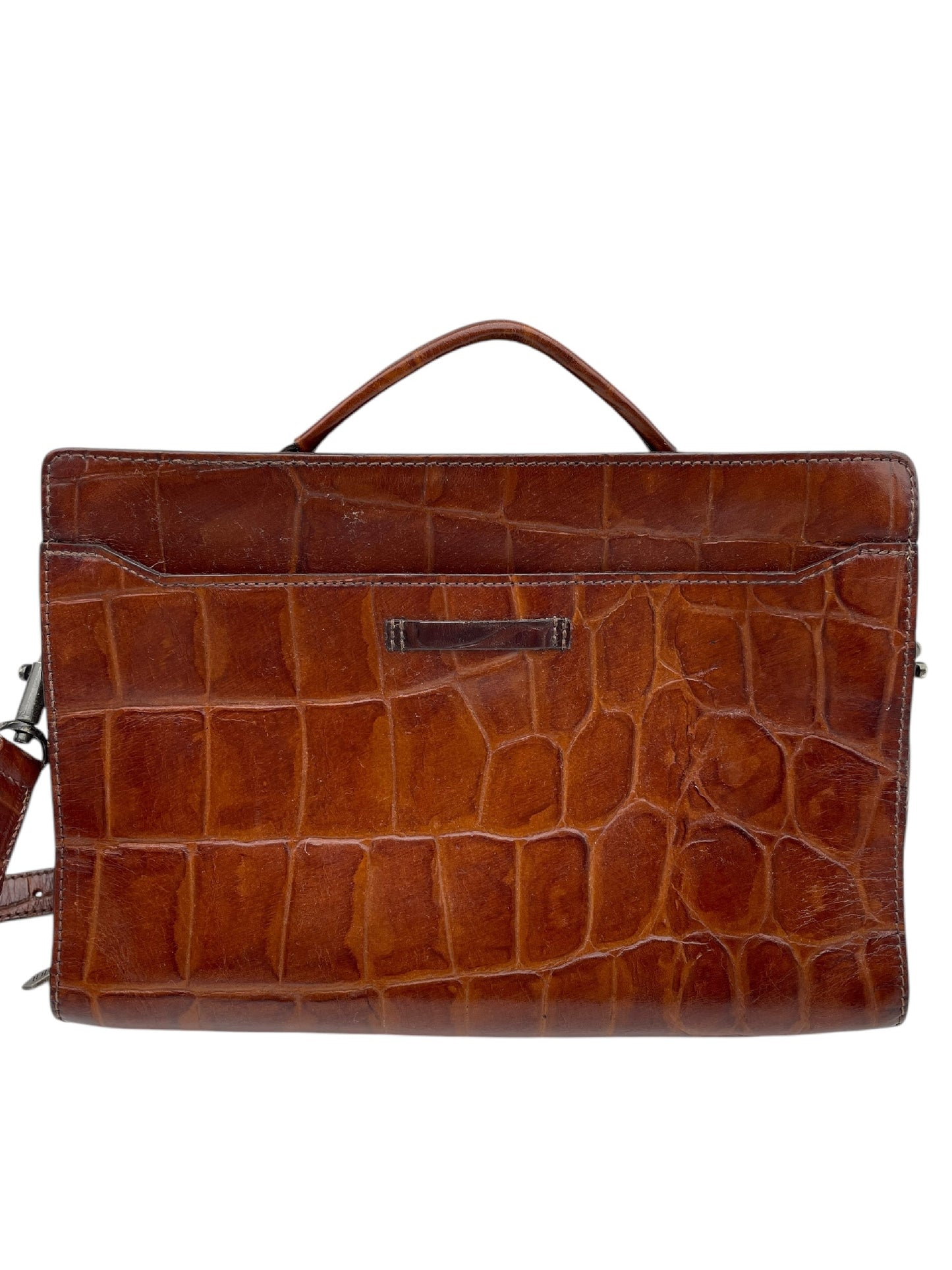 JEAN PAUL GAULTIER Jean Paul Gaultier Embossed Genuine Leather 2-Way Bag Brown Shoulder Bag