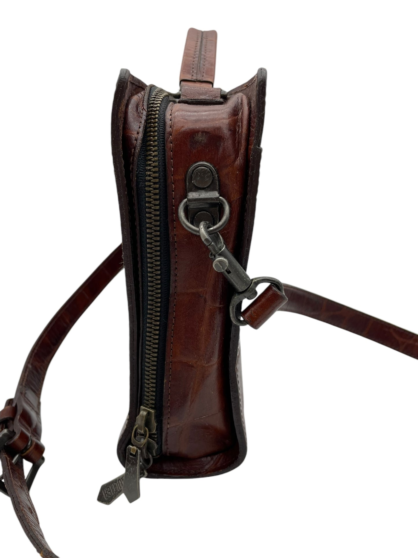 JEAN PAUL GAULTIER Jean Paul Gaultier Embossed Genuine Leather 2-Way Bag Brown Shoulder Bag