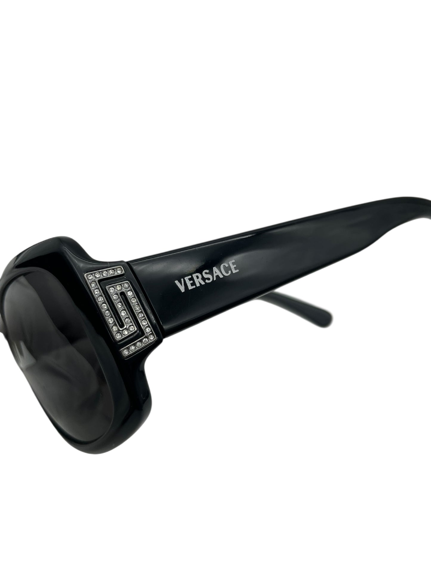 VERSACE VERSACE Versace sunglasses with rhinestones, black, with case. Sunglasses and eyeglasses.