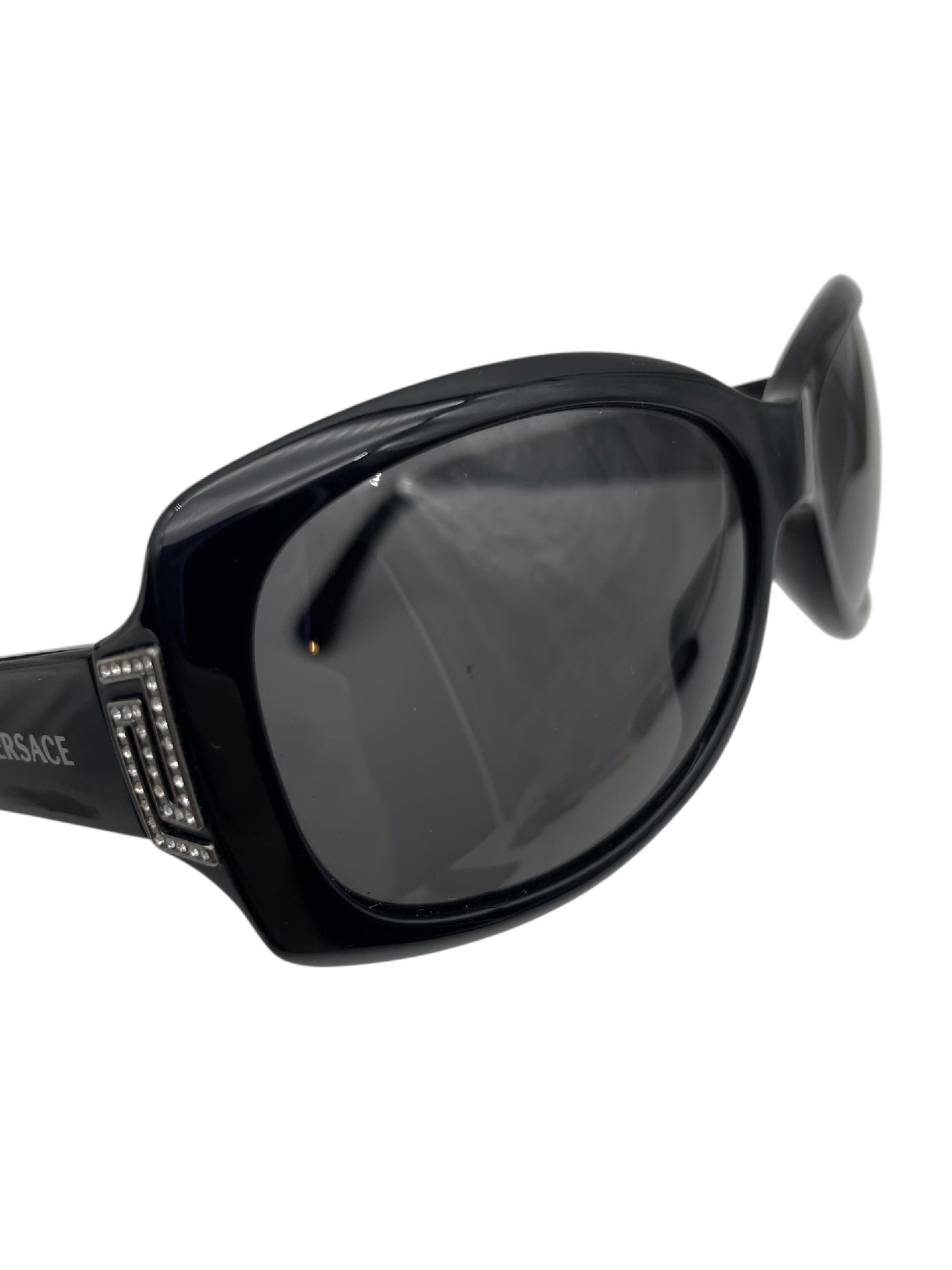 VERSACE VERSACE Versace sunglasses with rhinestones, black, with case. Sunglasses and eyeglasses.