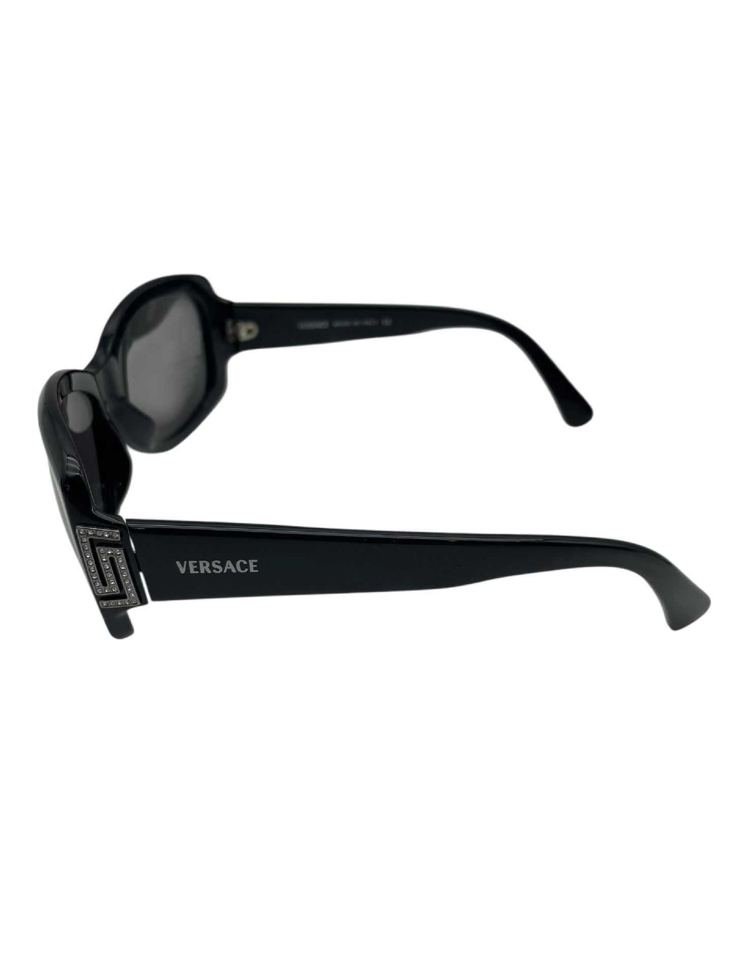 VERSACE VERSACE Versace sunglasses with rhinestones, black, with case. Sunglasses and eyeglasses.