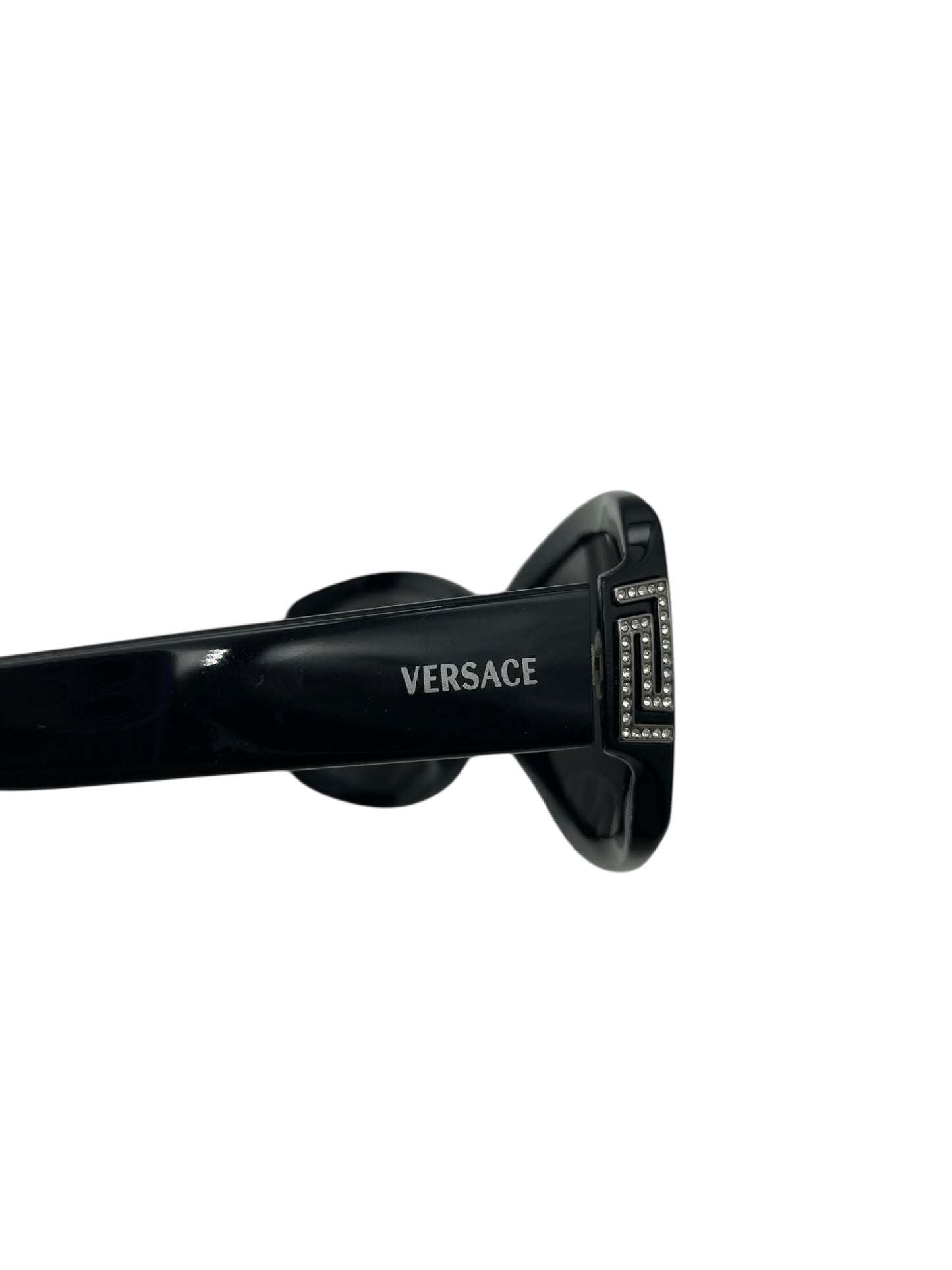 VERSACE VERSACE Versace sunglasses with rhinestones, black, with case. Sunglasses and eyeglasses.