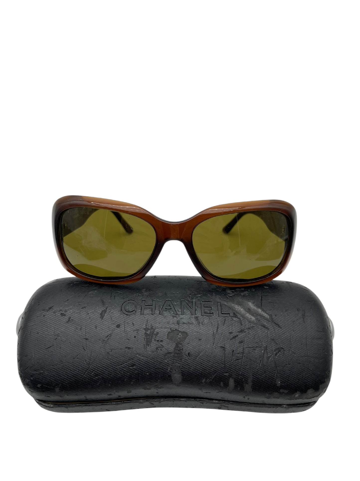 CHANEL CHANEL Chanel Sunglasses Coco Mark Brown with Case Sunglasses/Eyeglasses