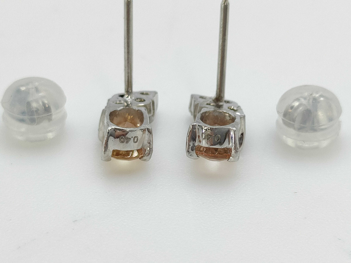 Imperial Topaz 0.40/0.40ct D0.11/0.11ct PT900/850 1.6g Earrings
