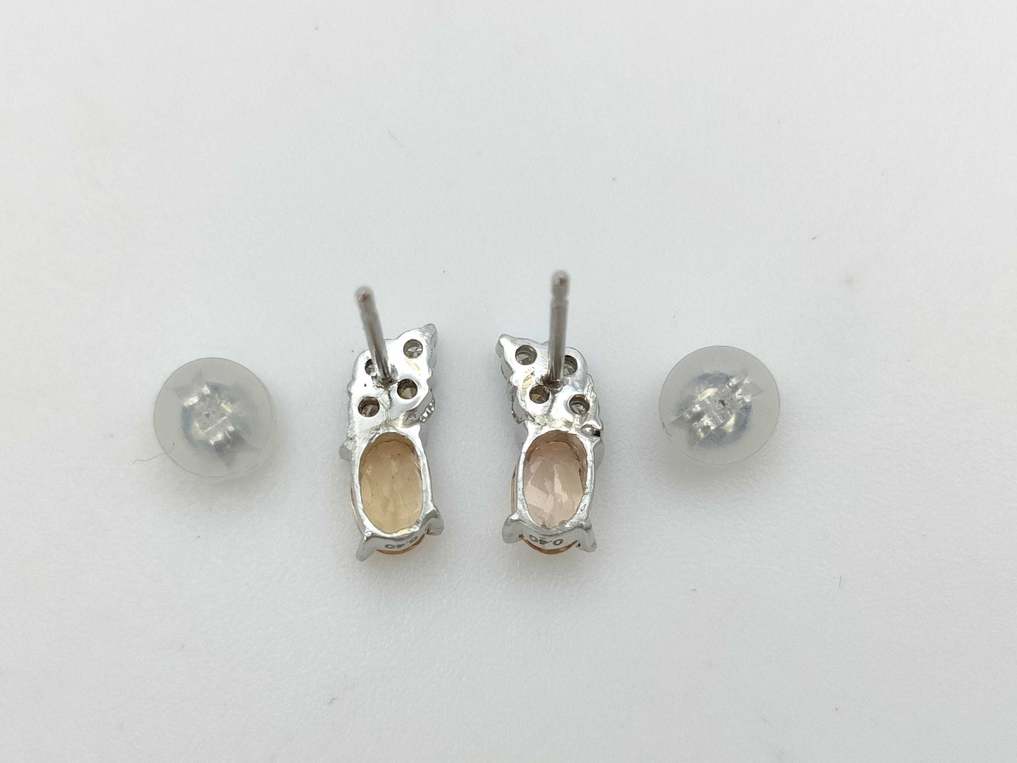 Imperial Topaz 0.40/0.40ct D0.11/0.11ct PT900/850 1.6g Earrings