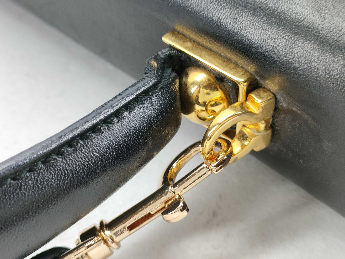 Salvatore Ferragamo Gancini Ferragamo 2-way Gancini Black Handbag