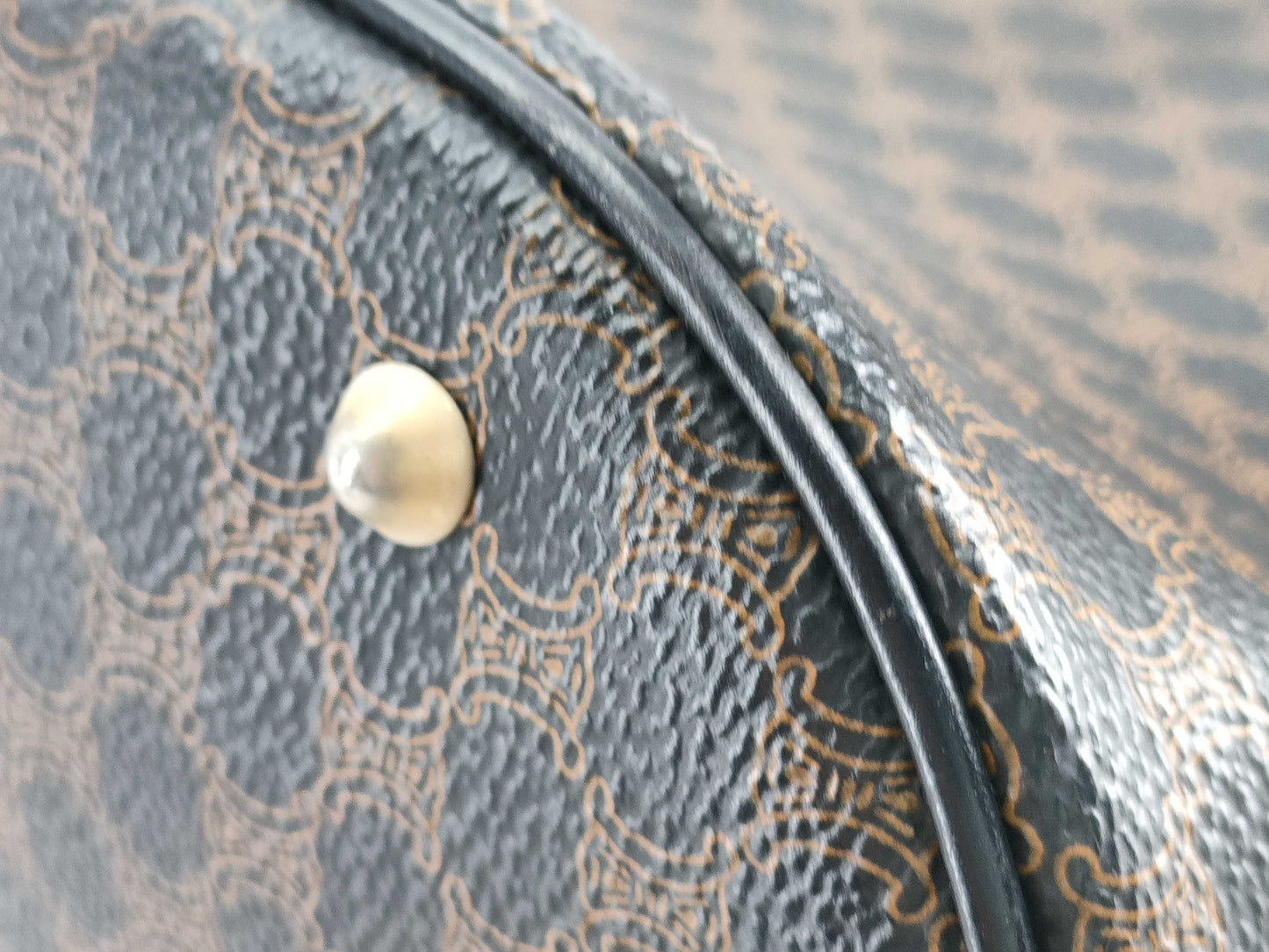 CELINE Black Macadam Bucket Tote Bag