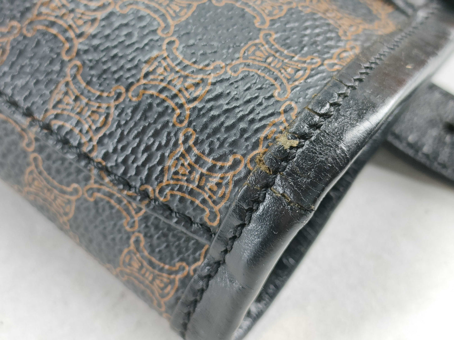 CELINE Black Macadam Bucket Tote Bag