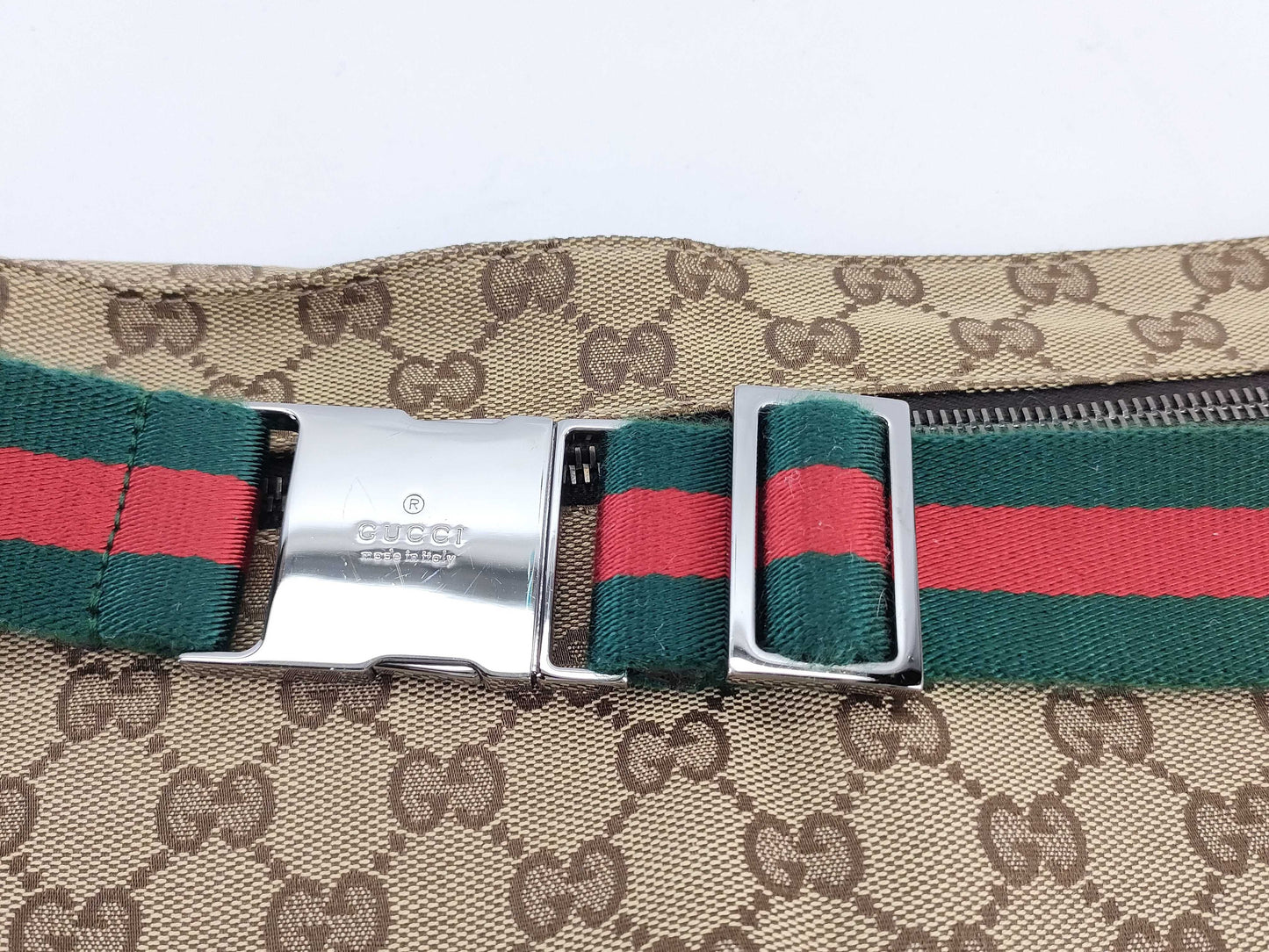 GUCCI GG Canvas Gucci Sherry Line Waist Pouch GG Canvas Waist Bag