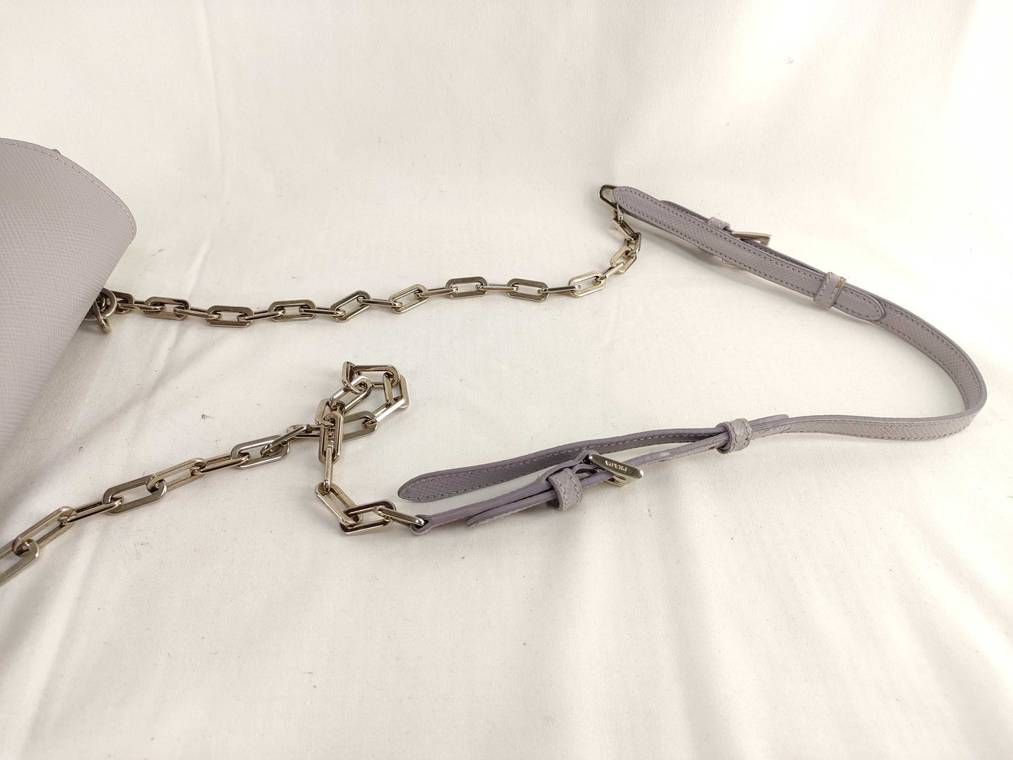 PRADA Prada Leather Chain Shoulder Bag Gray Shoulder Bag