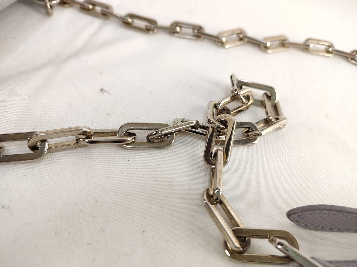 PRADA Prada Leather Chain Shoulder Bag Gray Shoulder Bag