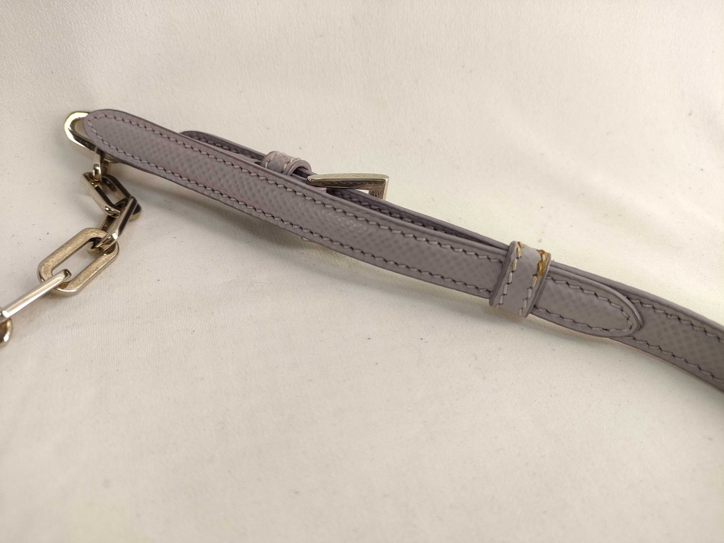 PRADA Prada Leather Chain Shoulder Bag Gray Shoulder Bag