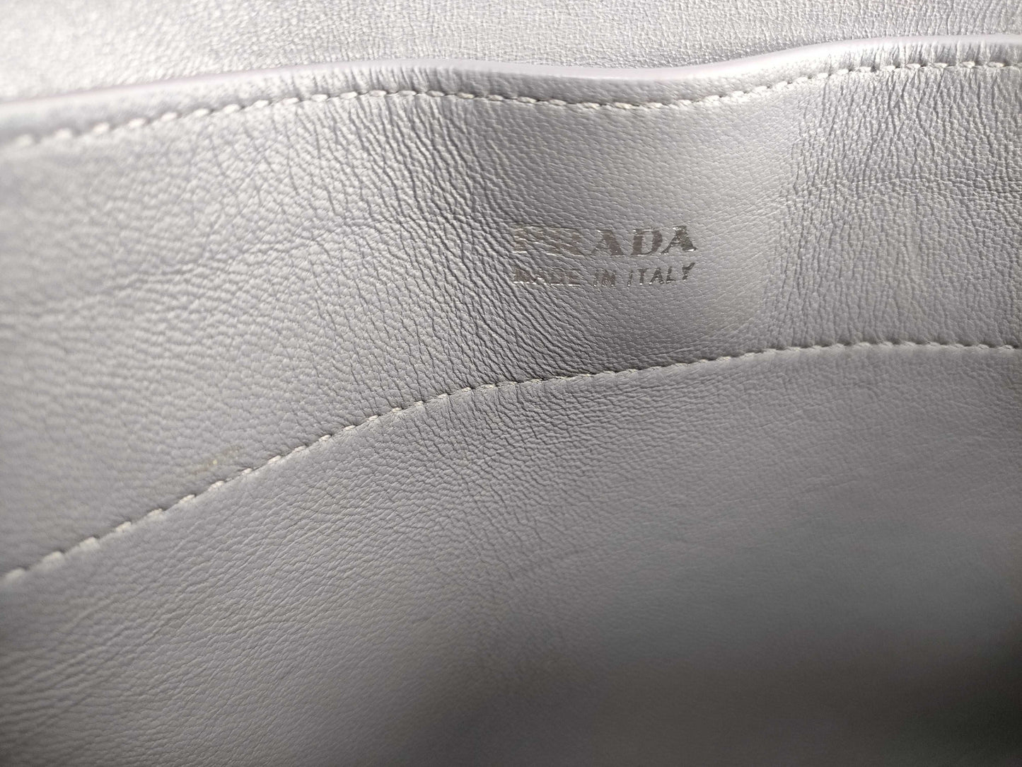 PRADA Prada Leather Chain Shoulder Bag Gray Shoulder Bag