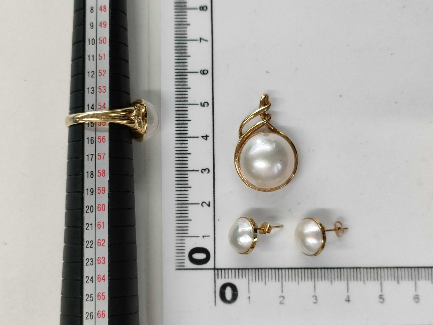 Mabe pearl diameter approximately 10.0-16.2mm D0.04ct K18 12.7g Other small items