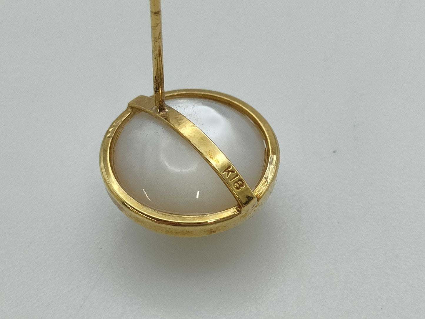 Mabe pearl diameter approximately 10.0-16.2mm D0.04ct K18 12.7g Other small items