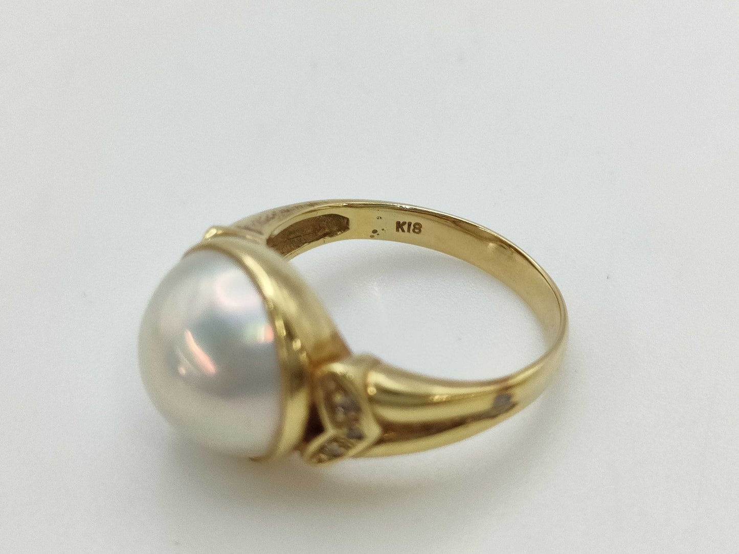 Mabe pearl diameter approximately 10.0-16.2mm D0.04ct K18 12.7g Other small items
