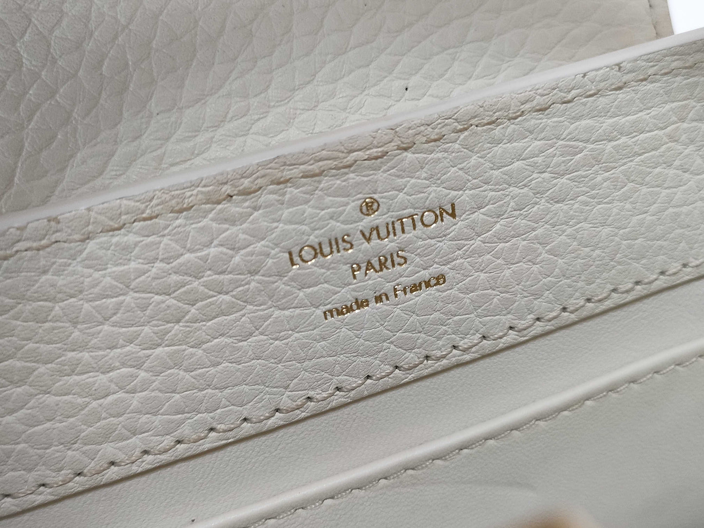 LOUIS VUITTON N85515 Capucines MINI Handbag in White with LV Logo and Python Leather
