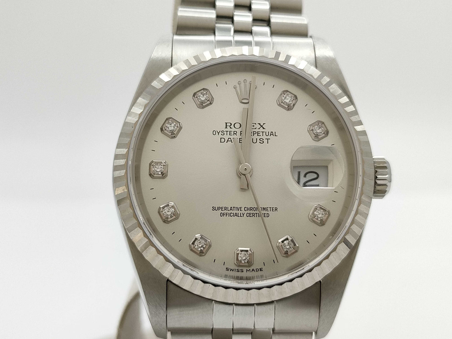 ROLEX 16234G Datejust Y215158 Silver Dial Boys' Watch