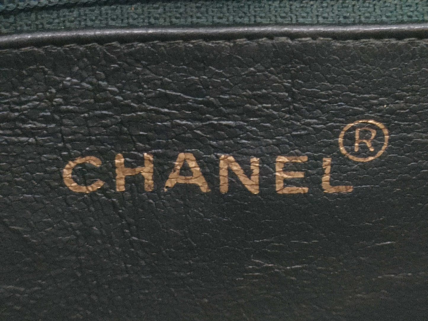 CHANEL CaviSkin Matelasse Large Coco Mark Double Chain Tote Bag Green with Seal