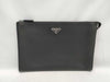 PRADA Triangle Plate Clutch Bag Black Clutch Bag