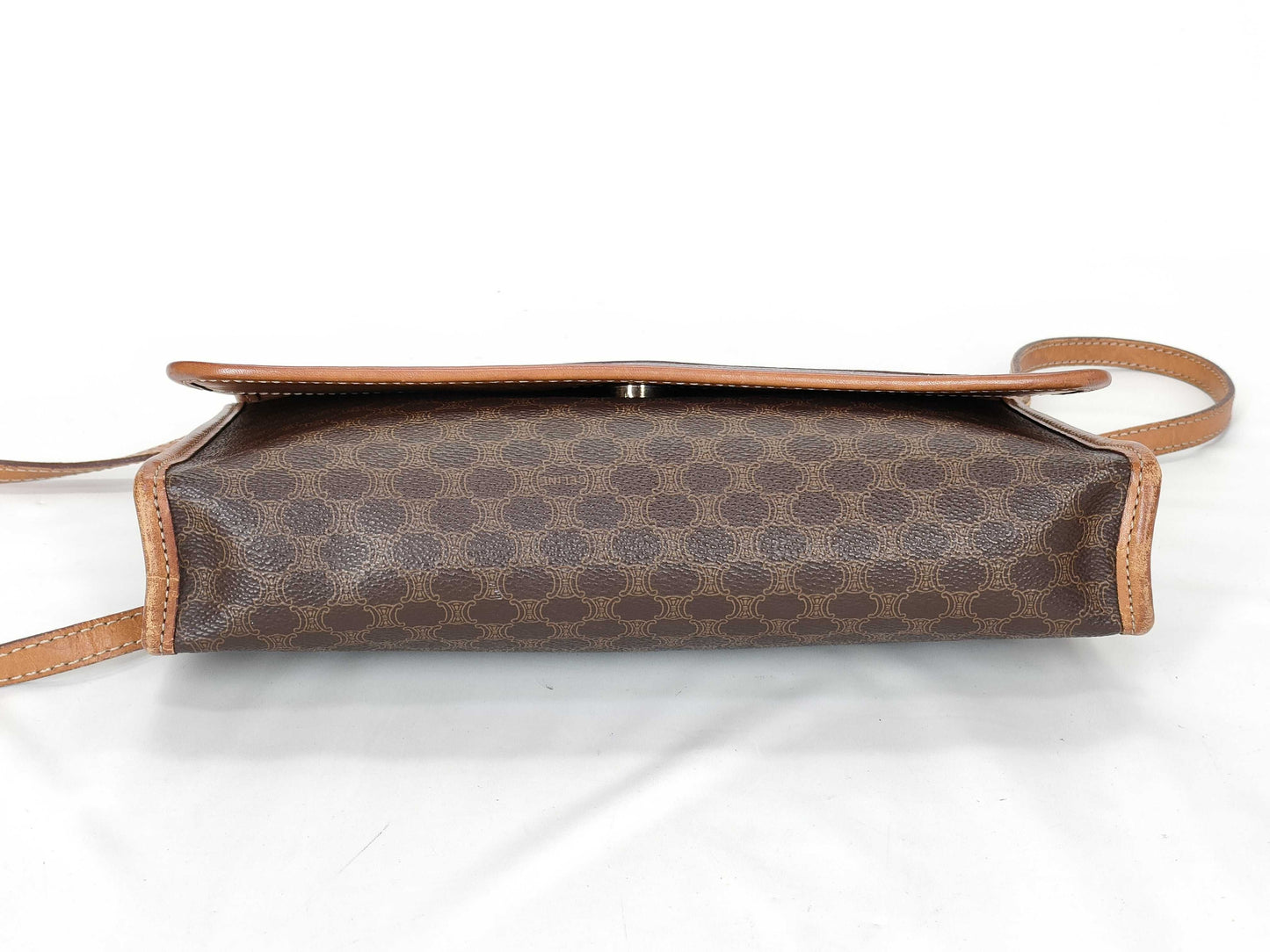 CELINE M90 Shoulder Bag, Macadam Pattern Leather, Brown