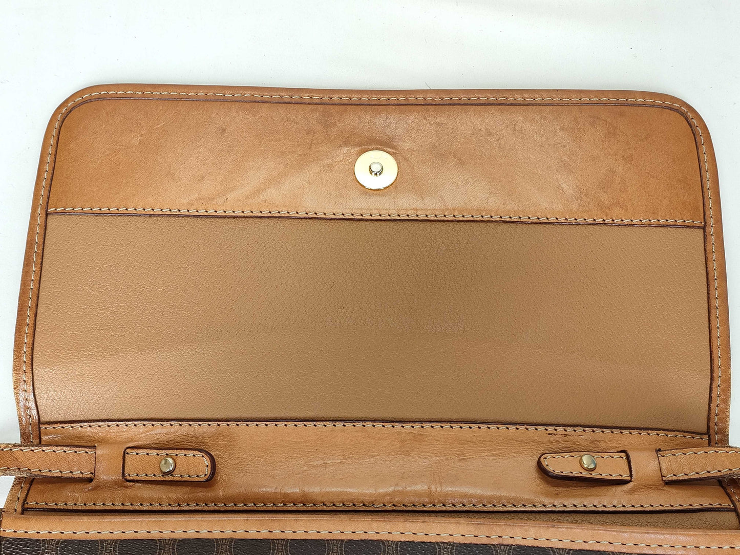 CELINE M90 Shoulder Bag, Macadam Pattern Leather, Brown