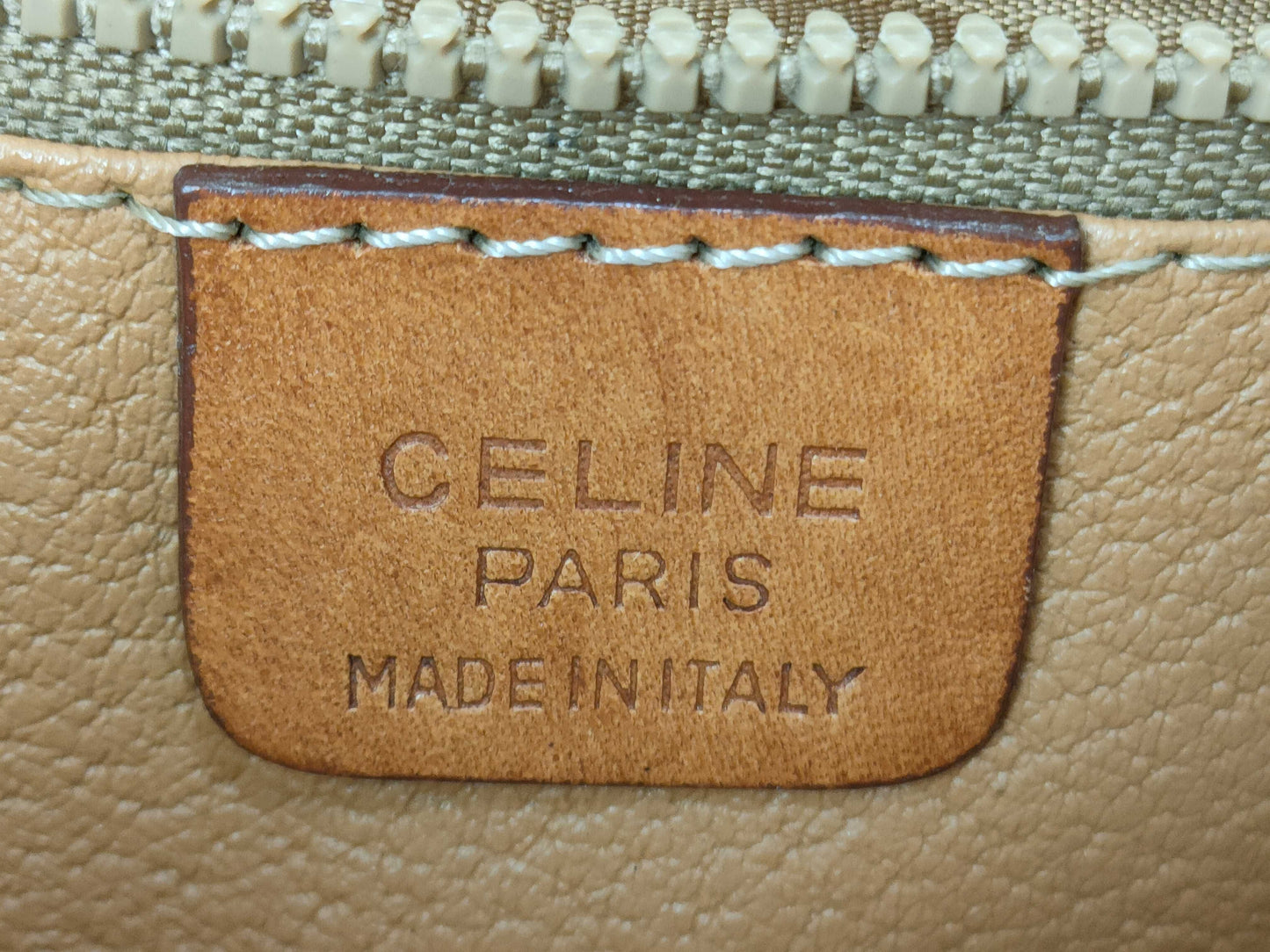 CELINE M90 Shoulder Bag, Macadam Pattern Leather, Brown