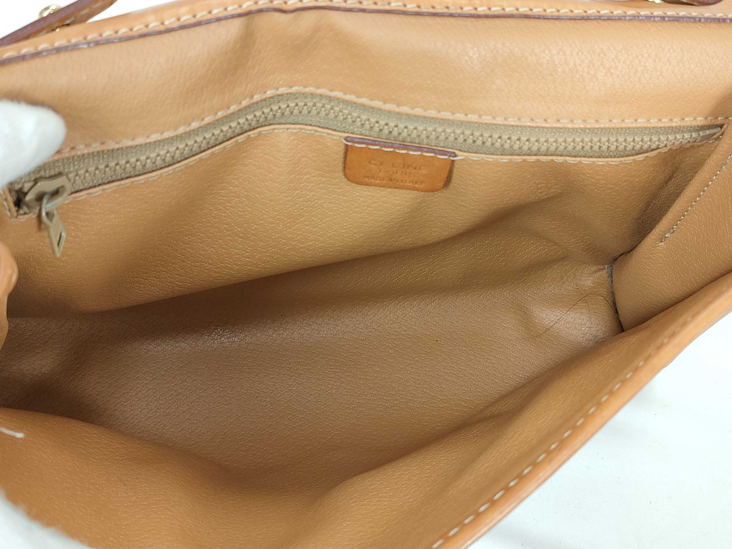 CELINE M90 Shoulder Bag, Macadam Pattern Leather, Brown