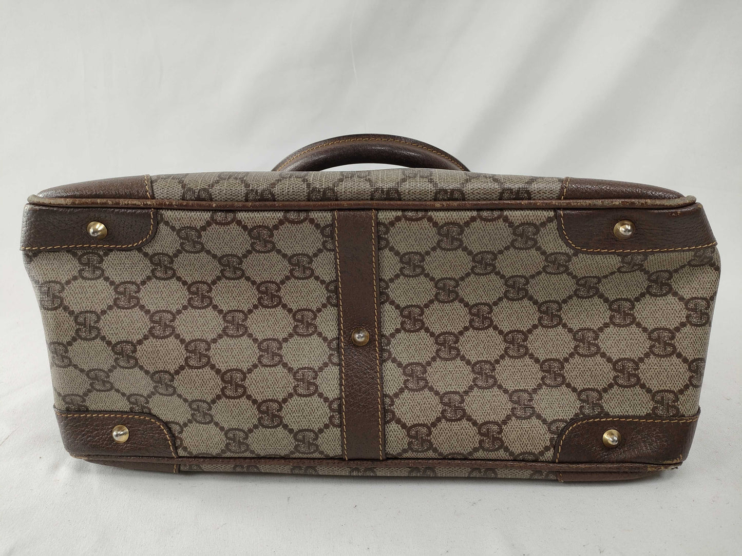 GUCCI GG Supreme Gucci 002.25.0167 Handbag Mini Boston Bag Old Gucci GG Supreme Leather Beige Brown Handbag