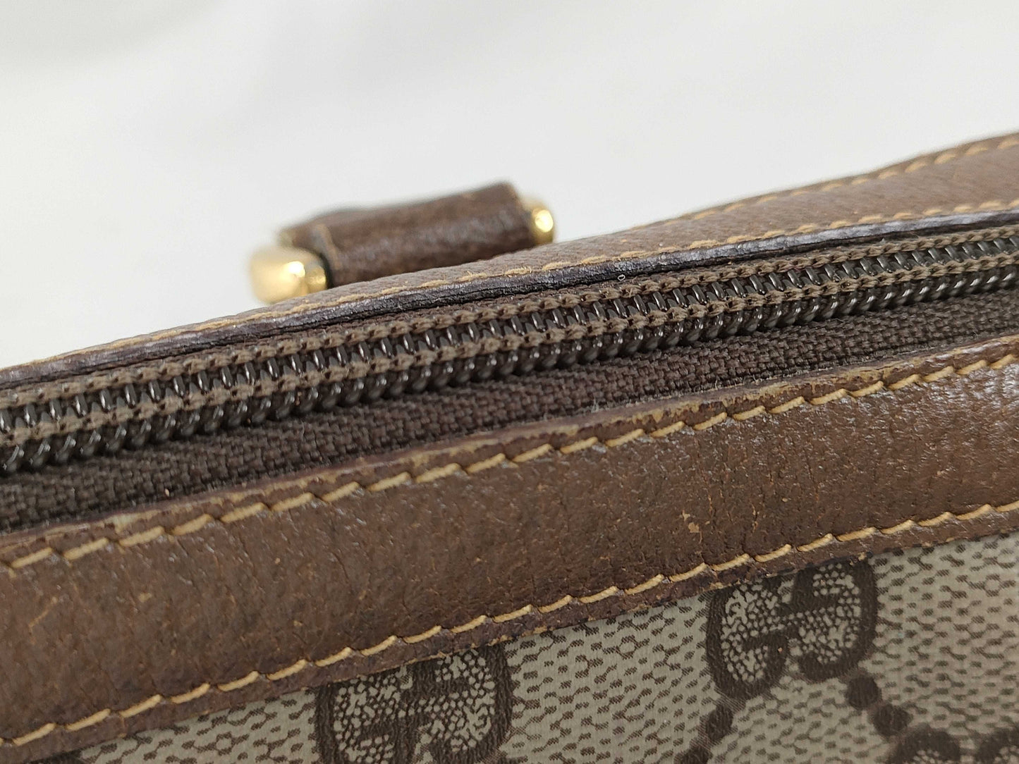GUCCI GG Supreme Gucci 002.25.0167 Handbag Mini Boston Bag Old Gucci GG Supreme Leather Beige Brown Handbag