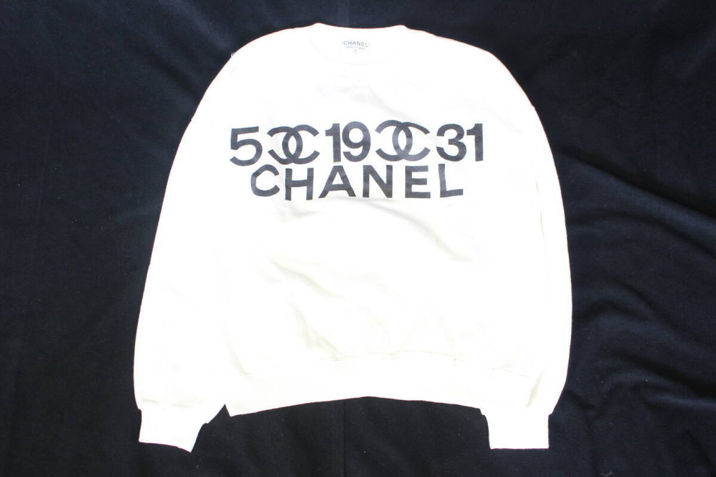 CHANEL Logo Sweatshirt, Women's, Size M, Tops