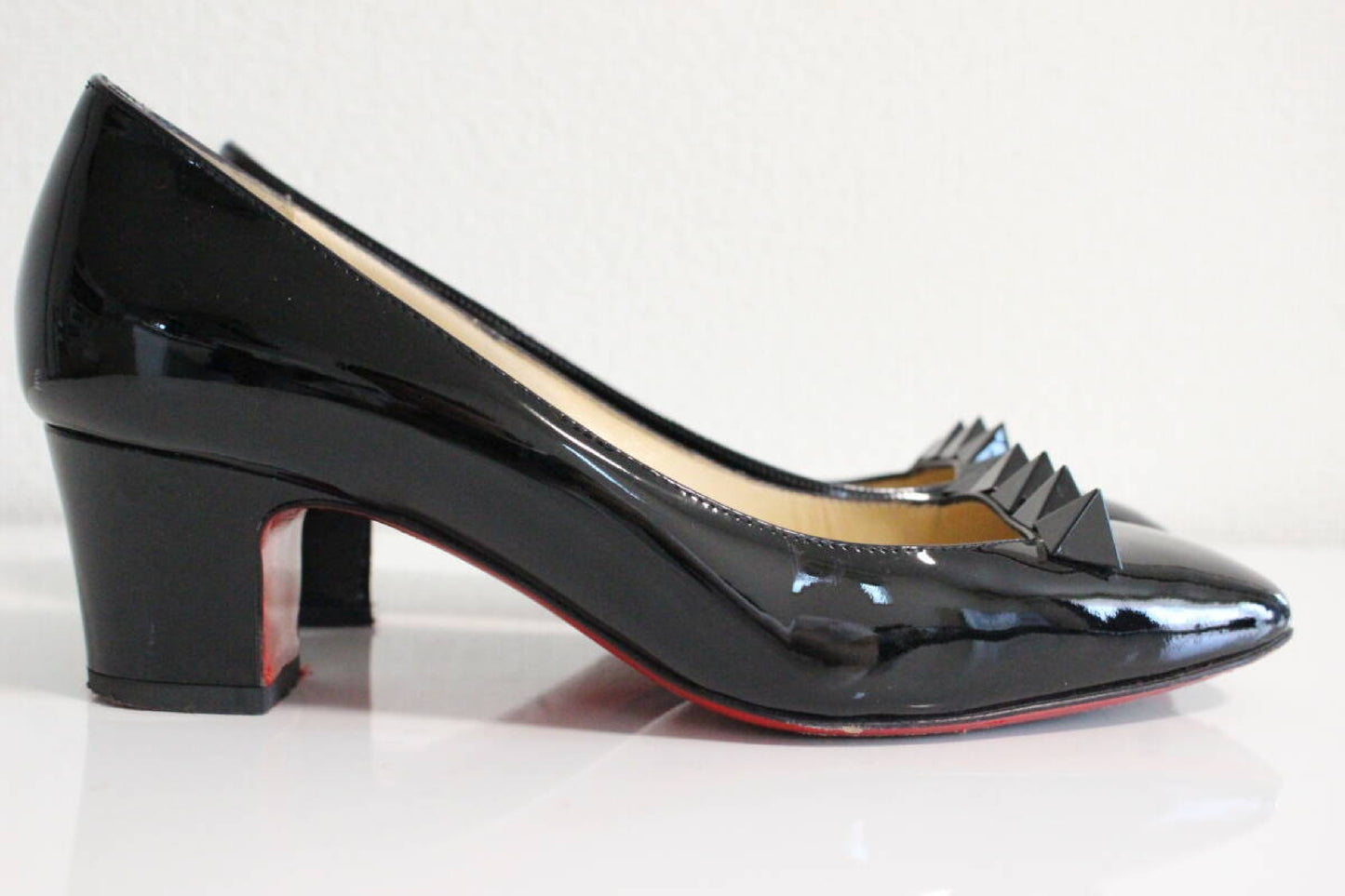 Christian Louboutin Studded Pumps, Black, Size 36