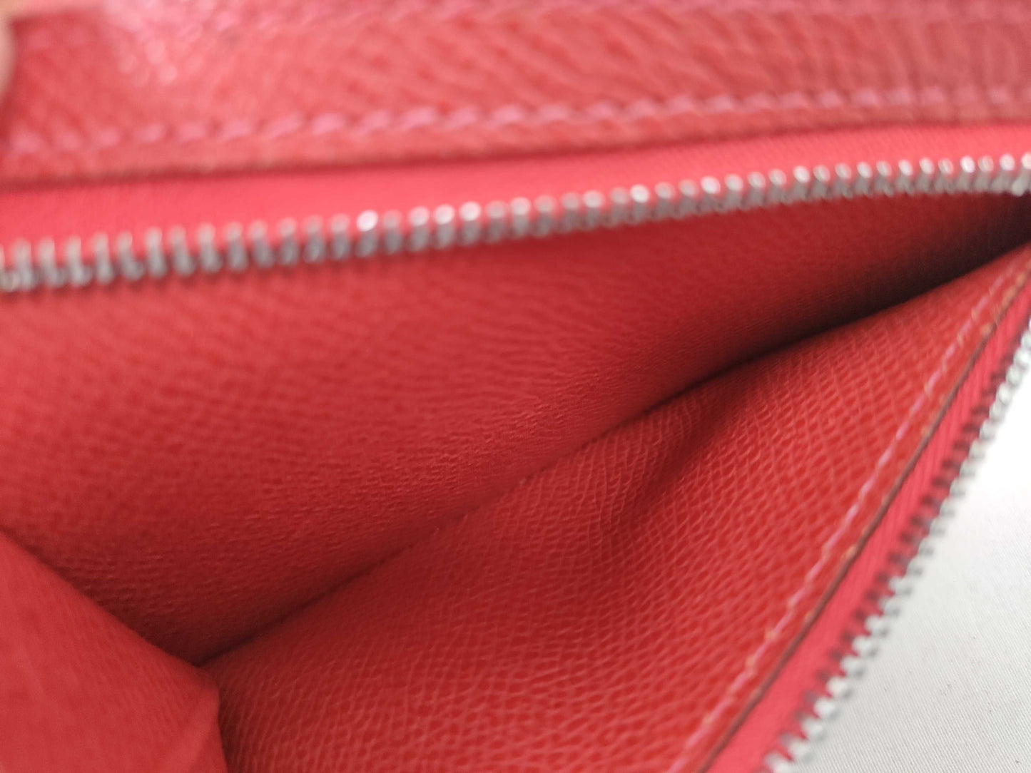 HERMES Bearn Bearn Compact Epson □I Red Wallet
