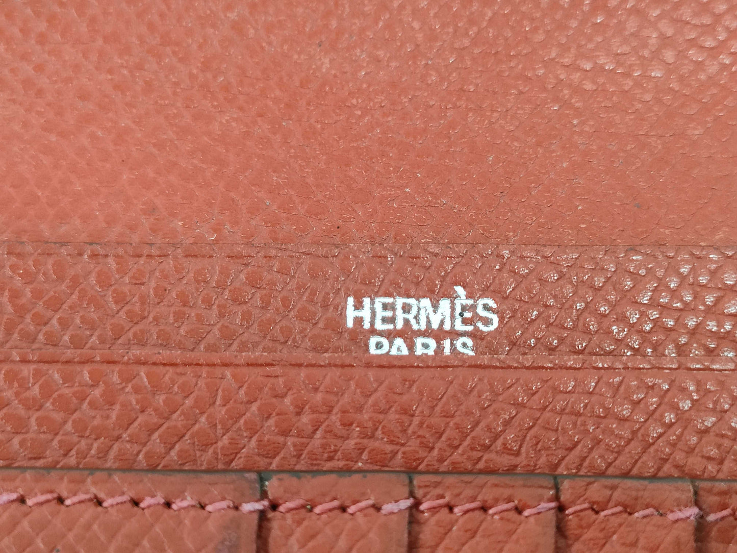 HERMES Bearn Bearn Compact Epson □I Red Wallet