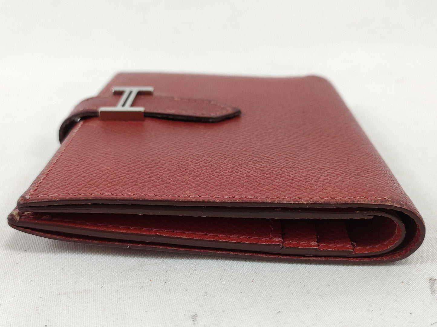 HERMES Bearn Bearn Compact Epson □I Red Wallet