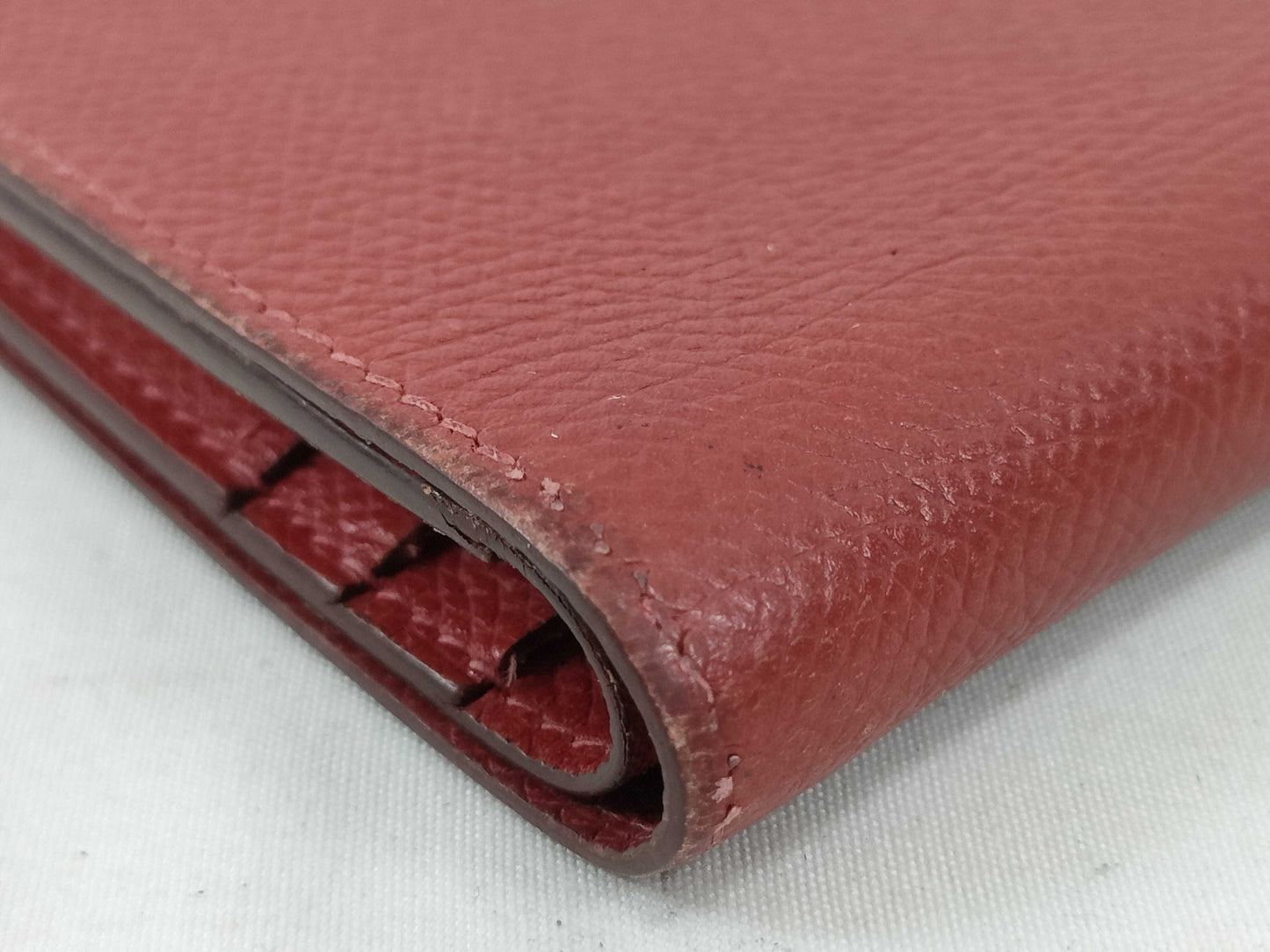 HERMES Bearn Bearn Compact Epson □I Red Wallet