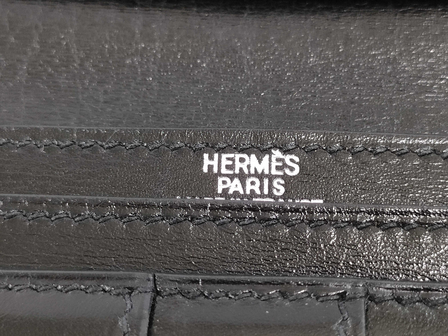 HERMES Bearn Bearn Box Calf Black □E Wallet