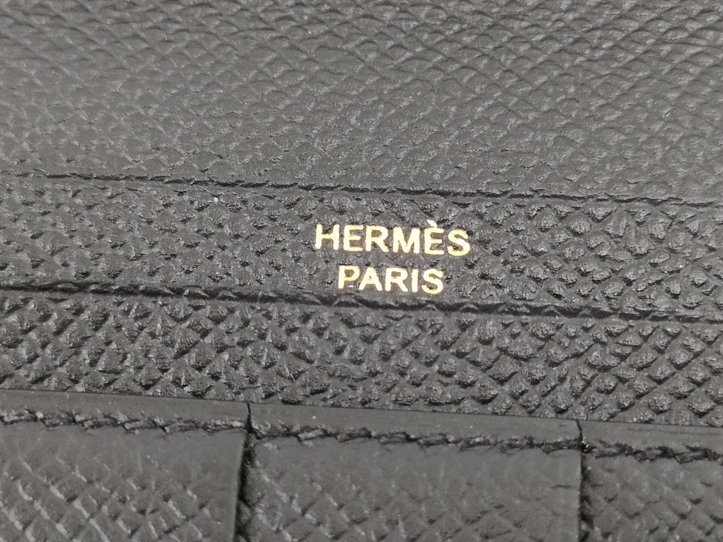 HERMES Bearn Bearn soufflet Epson Black C engraved wallet