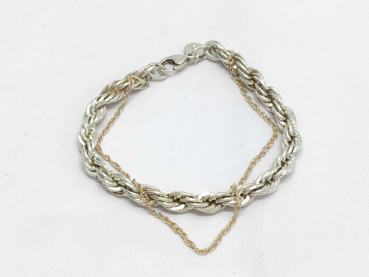 Tiffany & Co. Twist Chain Bracelet in 18K Yellow Gold and 925 Silver, 17.8g